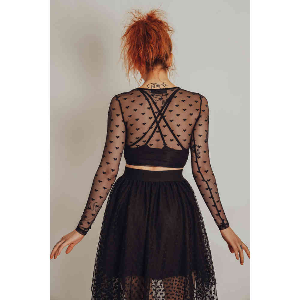 Jawbreaker - Heartcore Crop top - Zwart